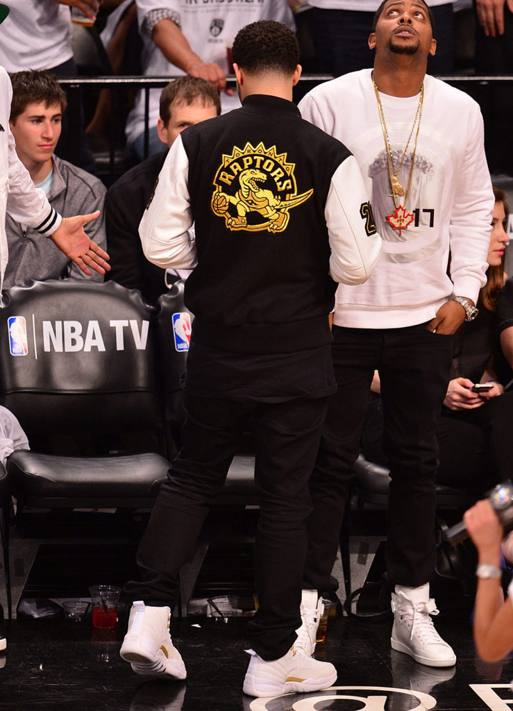 Drake Wears White OVO Air Jordan 12