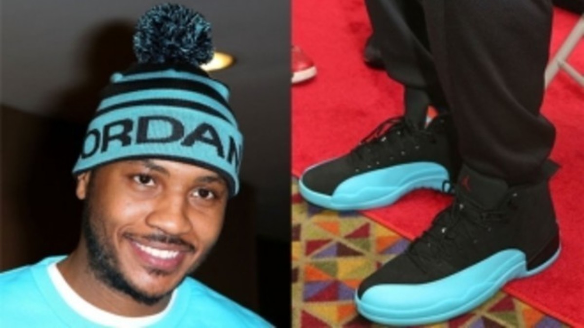 Carmelo Anthony Wears Gamma Blue Air Jordan 12