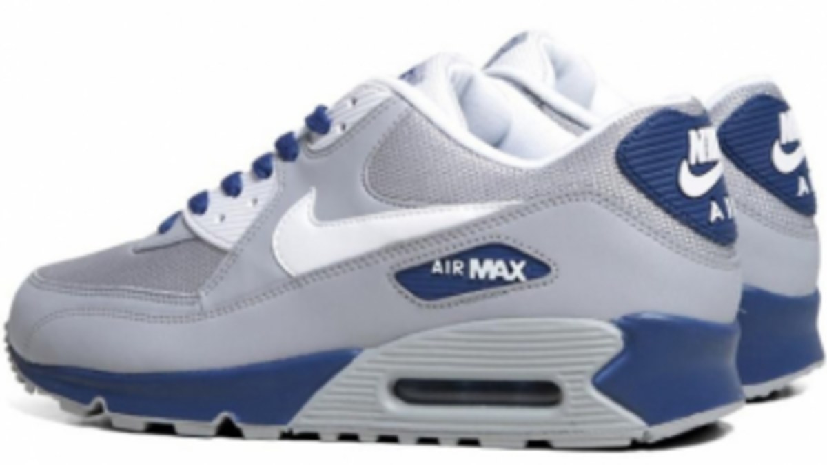 Nike air max 90 essential wolf grey/dark royal blue hotsell