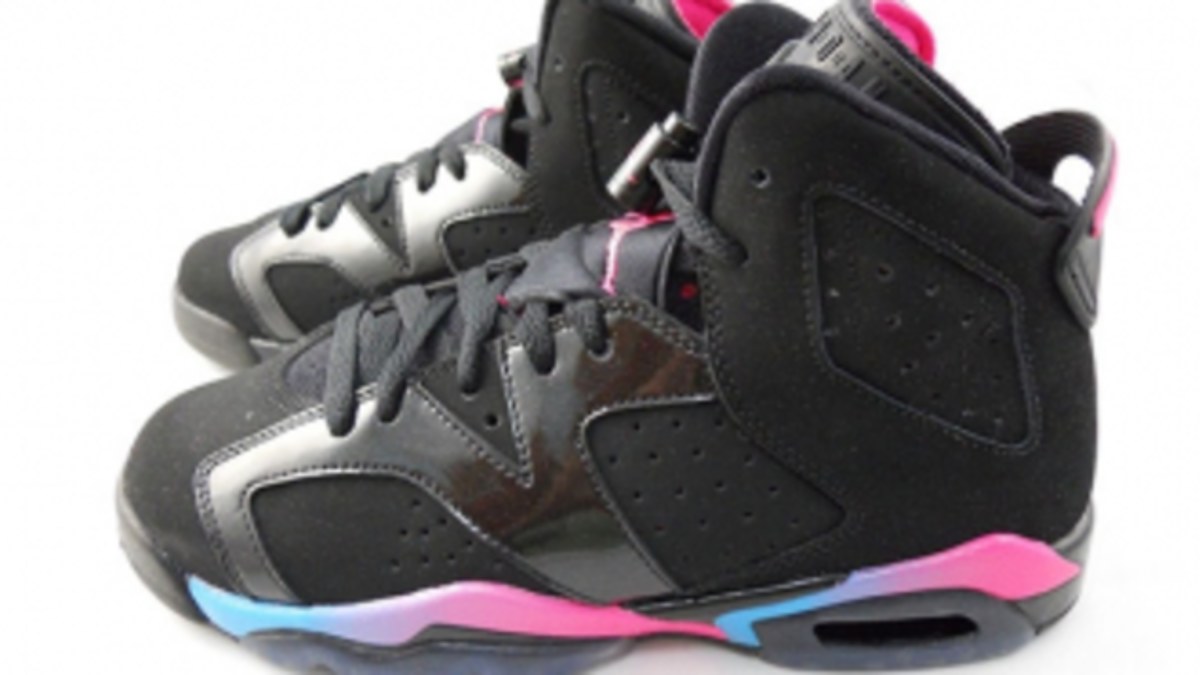 Air Jordan Retro 6 GS Black Pink Flash Marina Blue