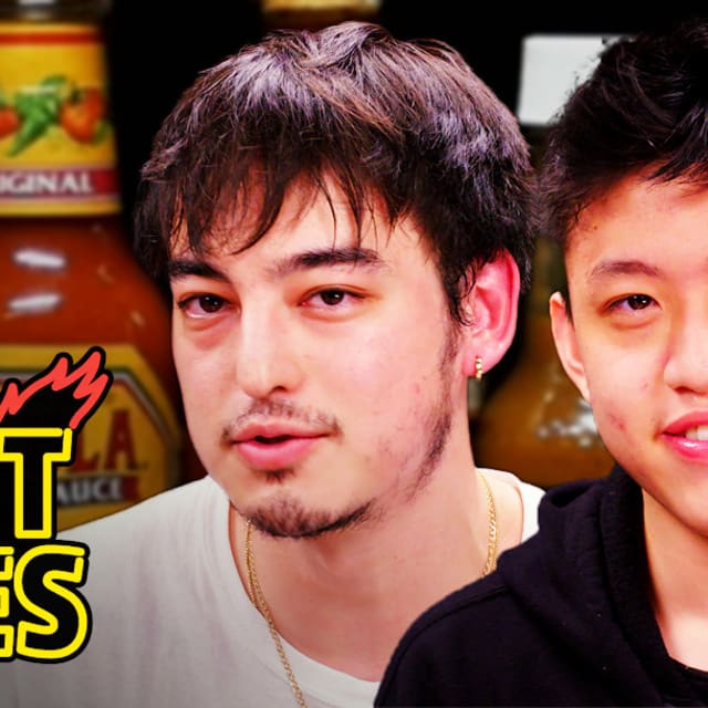 Joji And Rich Brian Play The Newlywed Game While Eating Spicy Wings Hot Ones Complex