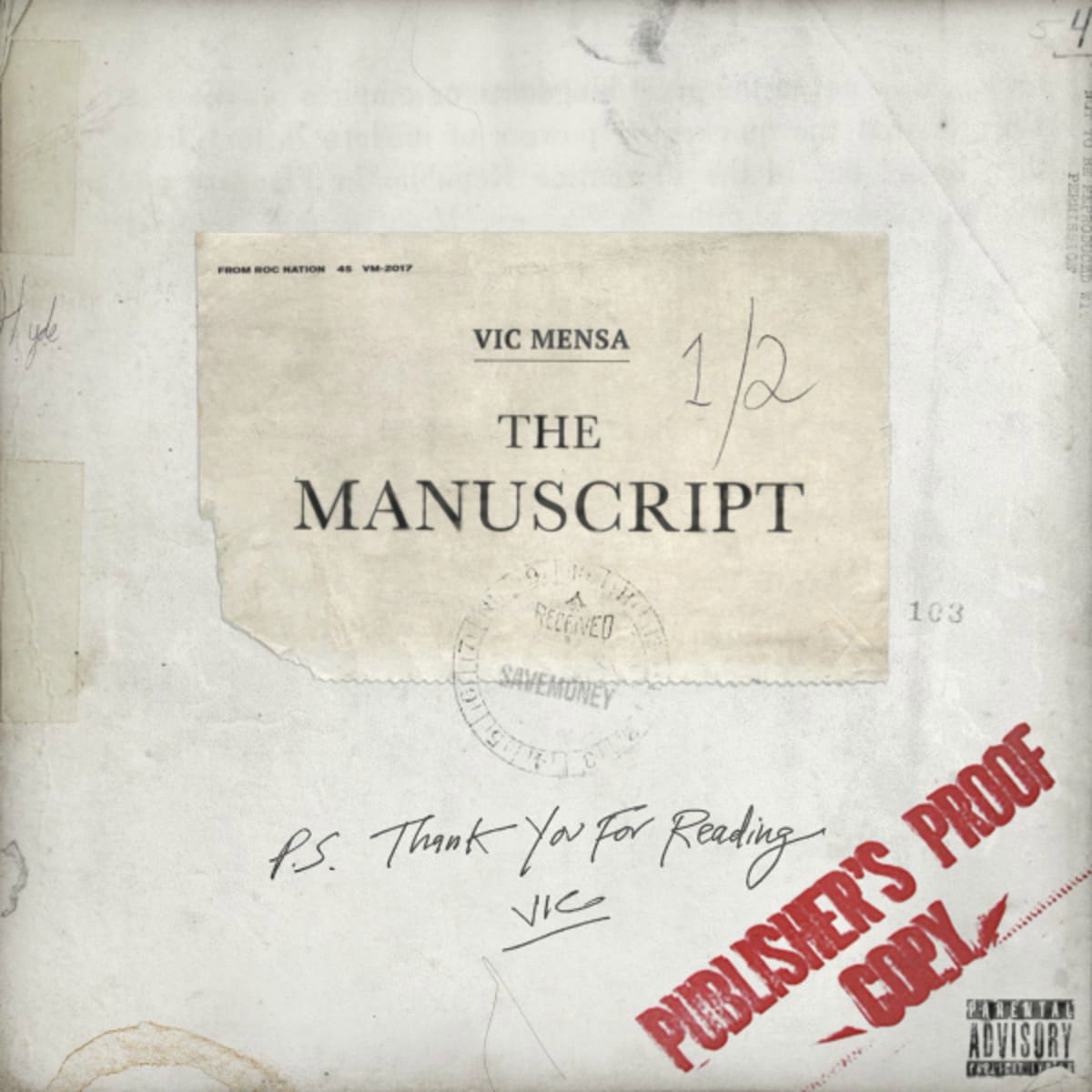 El arte de la cubierta del EP del manuscrito