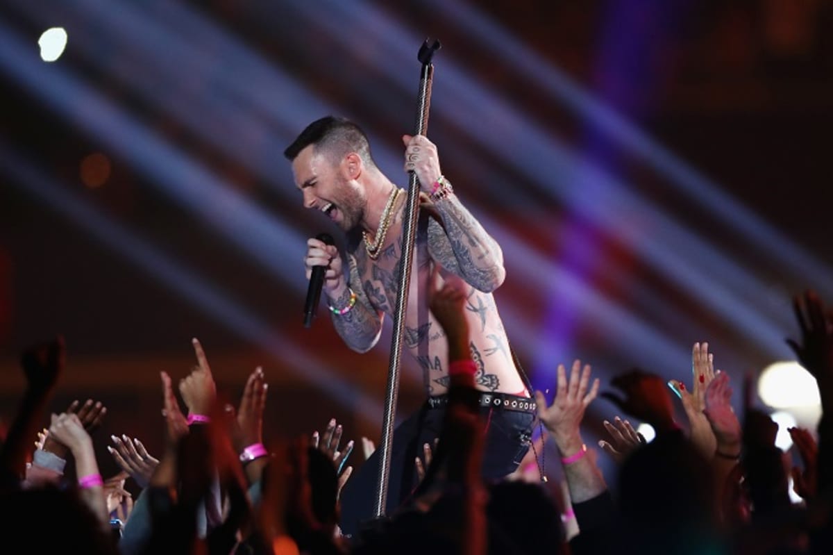 Everyone Was Talking About Shirtless Adam Levine During The Super Bowl