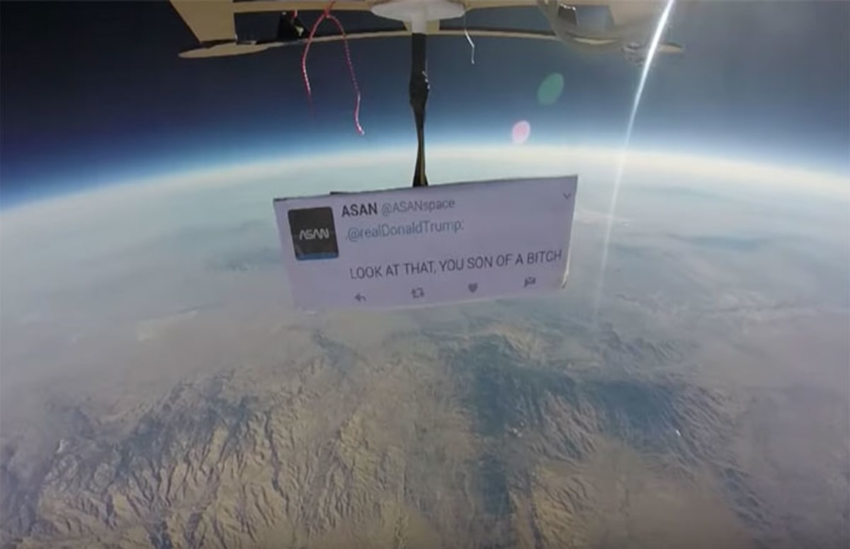 The First Ever Protest From Space Has Been Launched Against Donald Trump