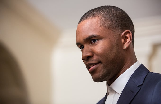 Frank Ocean, Singer &amp; Songwriter, speaks to media, as he arrives at the White House