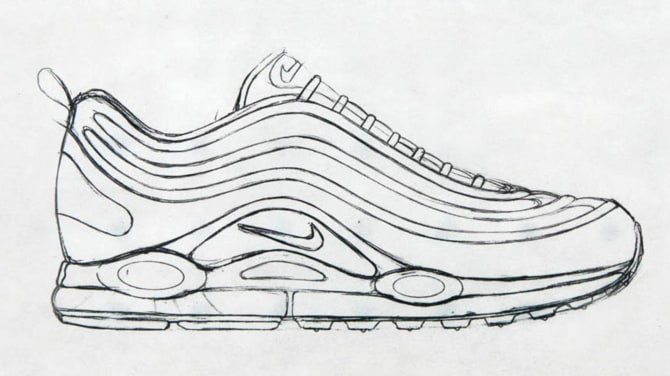 The original sketches highlighted the sneaker39s air