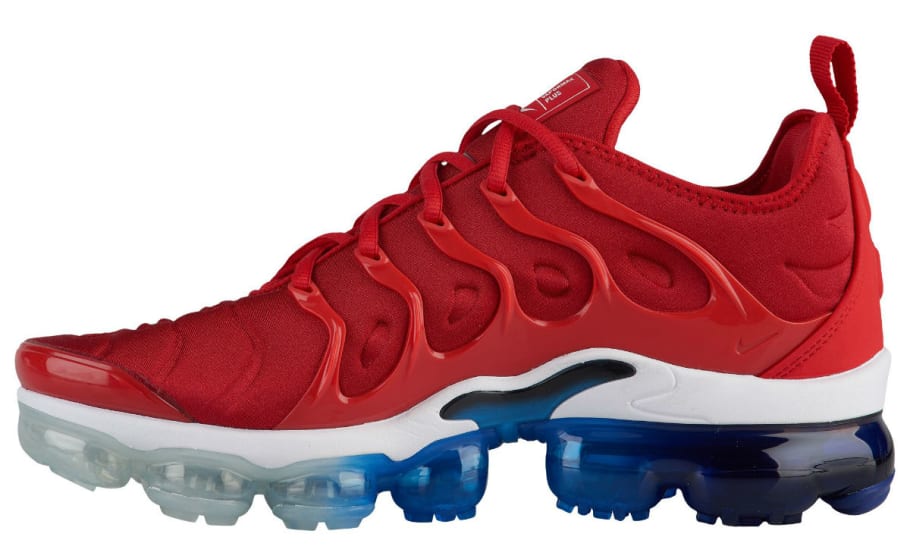 vapormax white red and blue