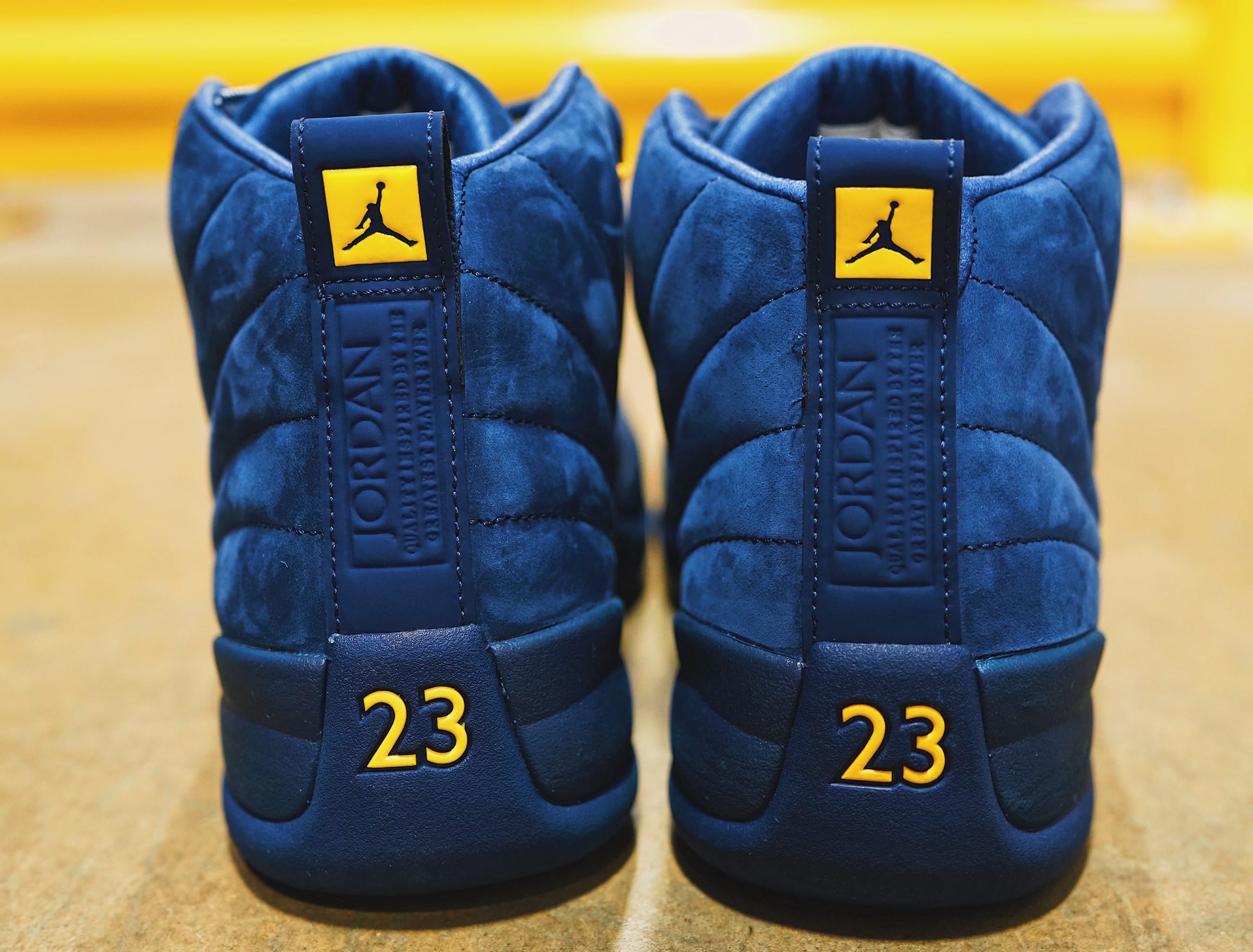 Michigan Air Jordan 12 College Navy Amarillo Bq3180 407 Release Date Sole Collector