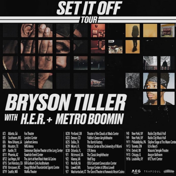 Bryson Tiller Announces Set It Off Tour With Metro Boomin Complex