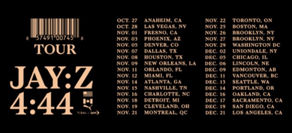 Jay Z Announces 4:44 Tour Dates