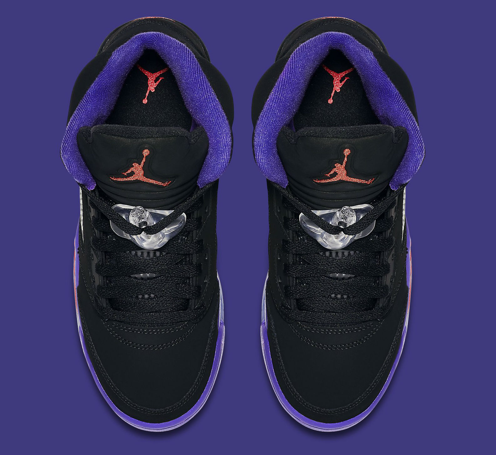 black and purple jordan 5s