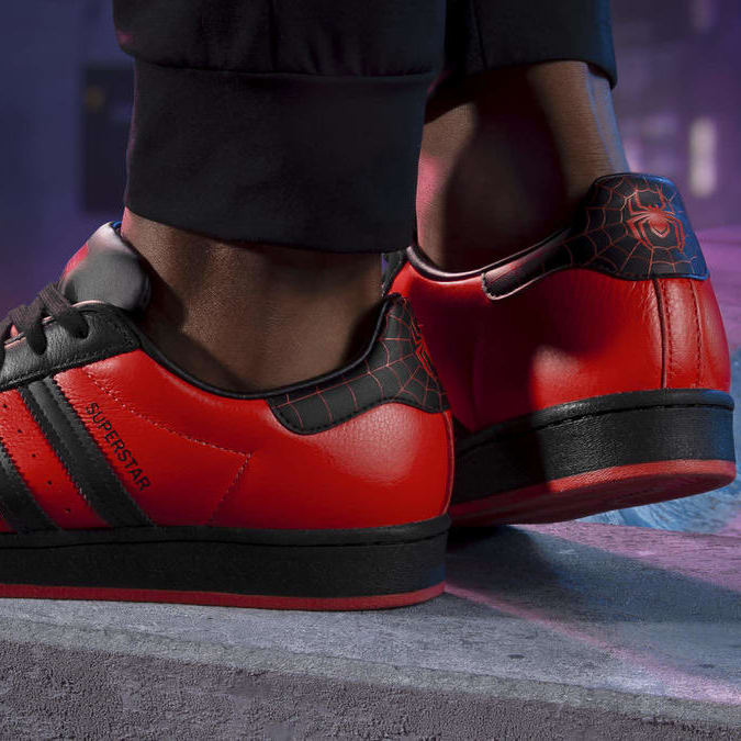 This Adidas Superstar Looks Like Miles Morales' Spider-Man Suit