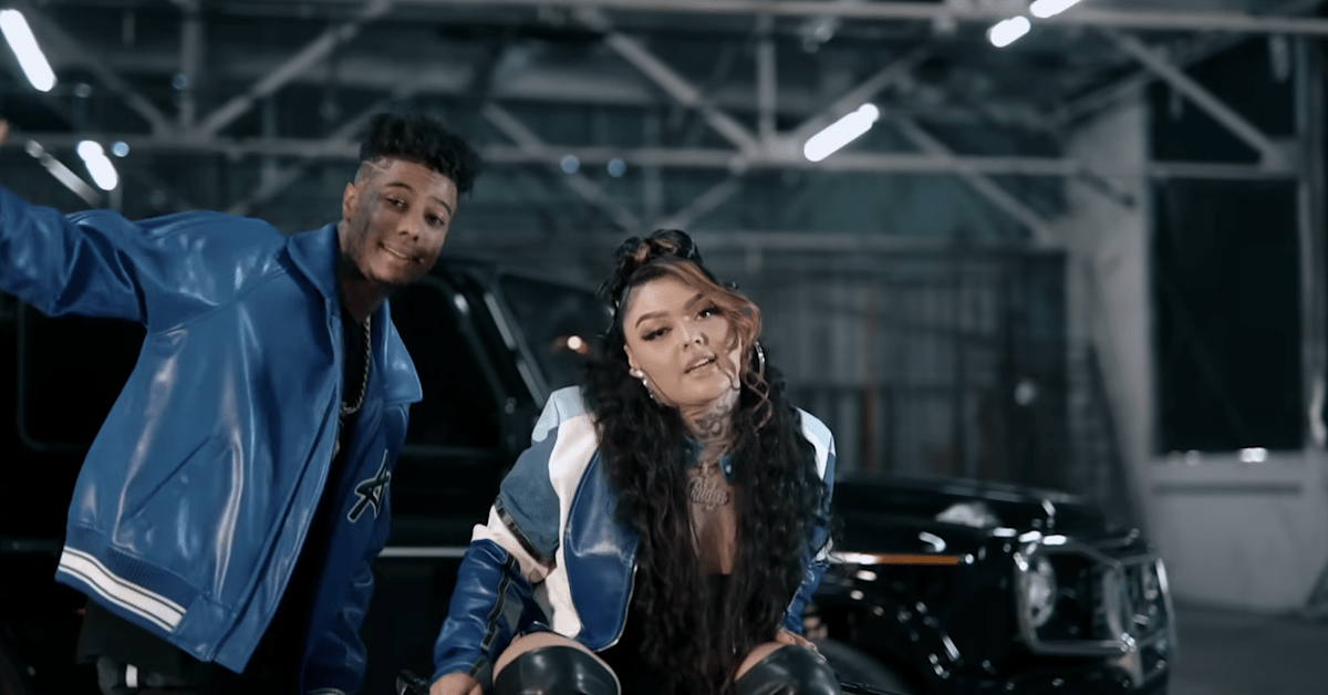 Video Shows Blueface Pushing Female Fan Towards Jaidyn Alexis ...