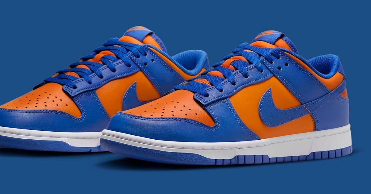 Sz 10 Knicks Nike Dunk Low Retro sneakers in blue and orange DV0833-800. Nike Dunk Low Retro Knicks Mens Sz11.5 DV0833-800 main image 2