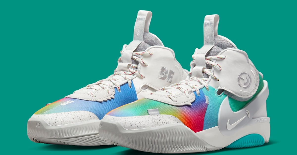 Nike Air Deldon 1 Be True DX6779-100 Multicolor Rainbow Basketball Sneakers Nike Air Deldon Be True LGBT Pride MultiColor (Mens 9  main image 2