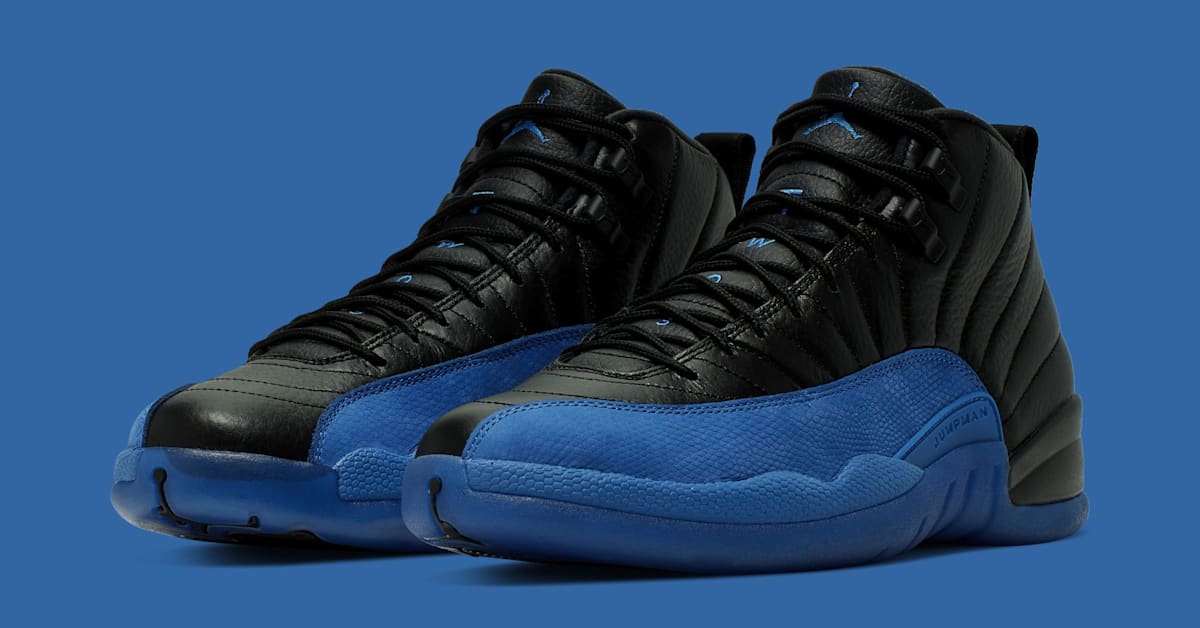 Air Jordan 12 Retro Game Royal Black Blue Mens 11.5 130690-014 XII Size 12 - Jordan 12 Retro Black Game Royal 130690-014 Ships  main image 4