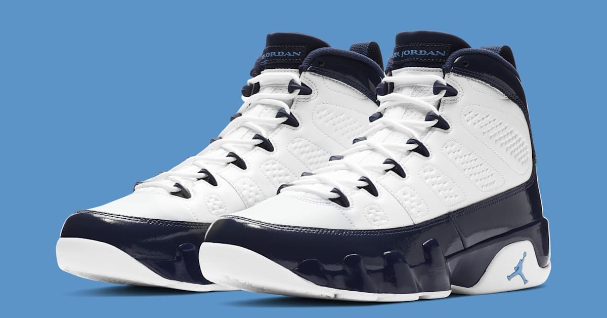 Nike Air Jordan 9 Retro 2018 Size US Men 9 Pearl Blue UNC 302370-145 (no box) Jordan 9 Retro Pearl Blue - 302370-145 Raffles & Where to Buy main image 2