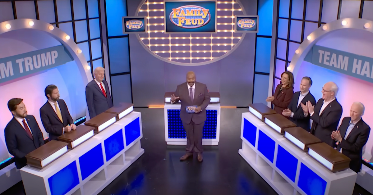 Kenan Thompson’s Steve Harvey Hosts ‘Family Feud,’ Pitting Kamala ...