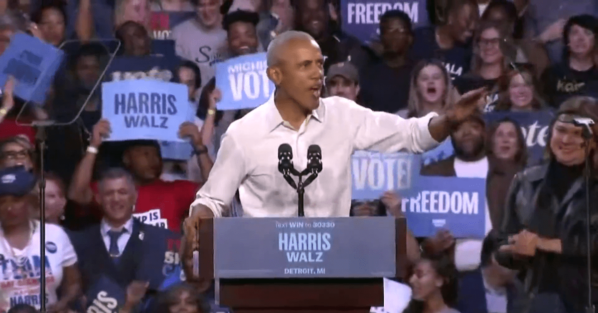Obama Says He Loves Eminem, Raps “Lose Yourself” at Kamala Harris ...