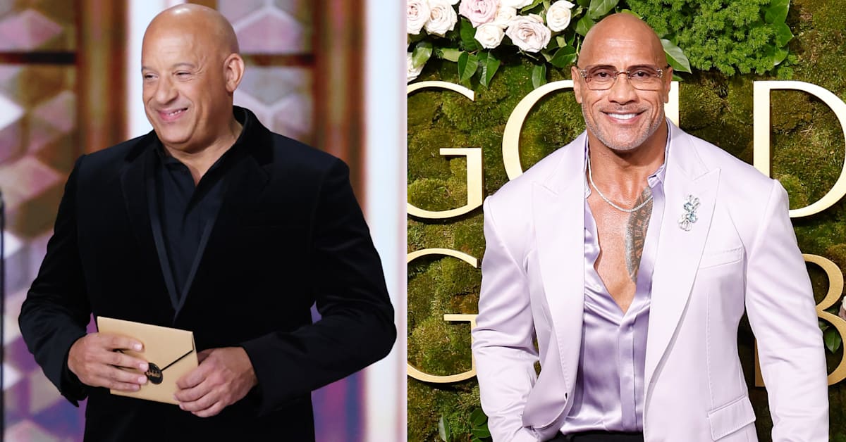 Vin Diesel Offers The Rock a Quick 'Hey Dwayne' During Golden Globes