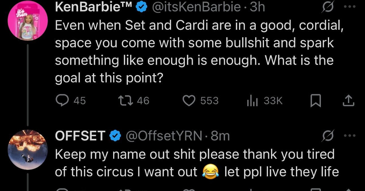 Offset Wants 'Peace' With Cardi B and Her Fans: 'Life Goes on, We Can ...