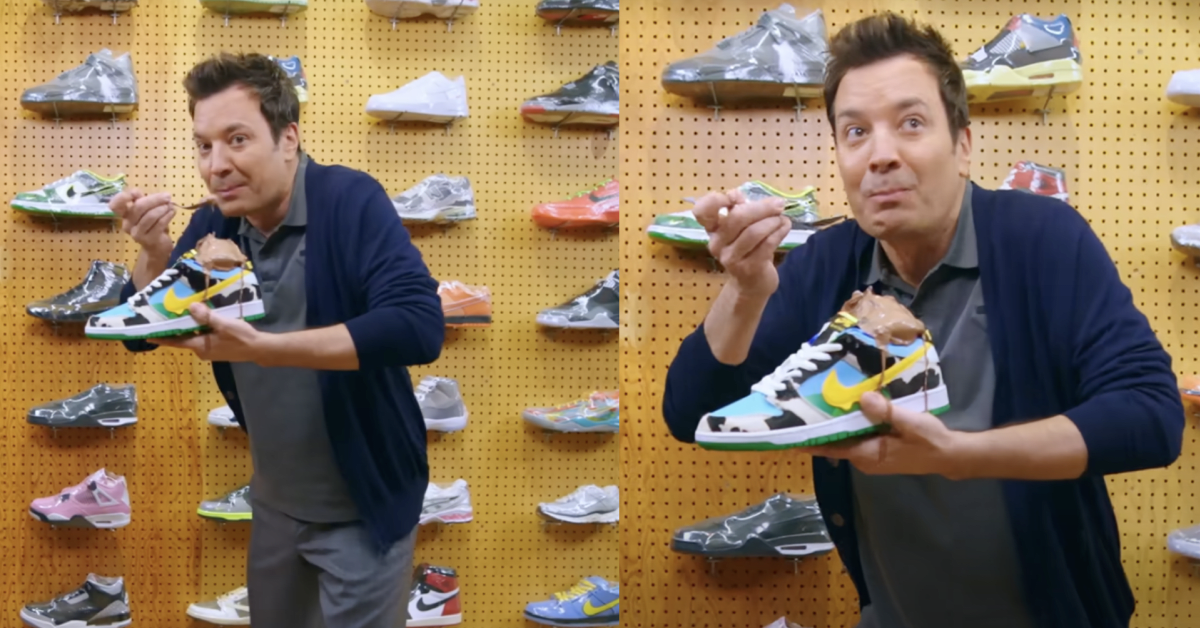Watch Jimmy Fallon Eat Ice Cream Out of a Pair of Nike Dunks