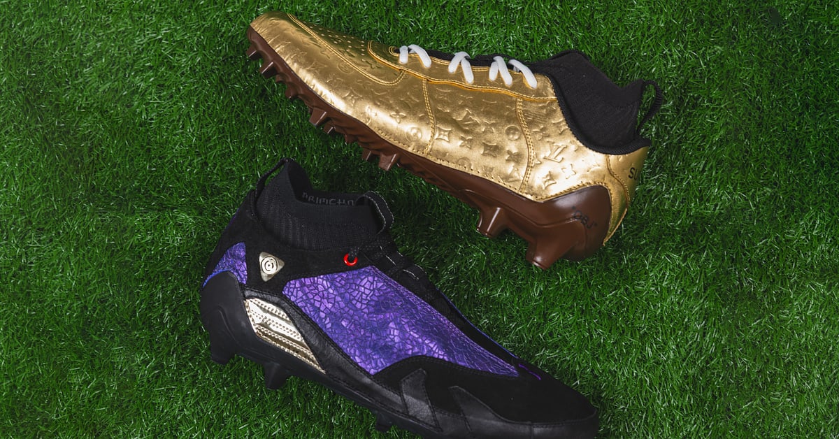Odell Beckham Gold Louis Vuitton Air Force 1 Cleats