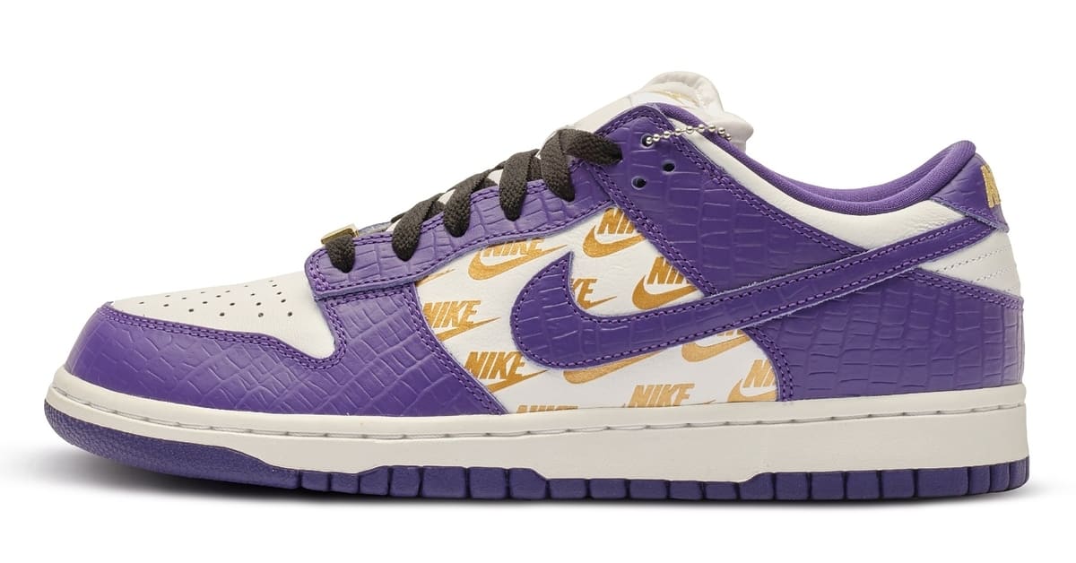 Supreme x Nike SB Dunk Low 'Purple' Sample Sotheby's Auct