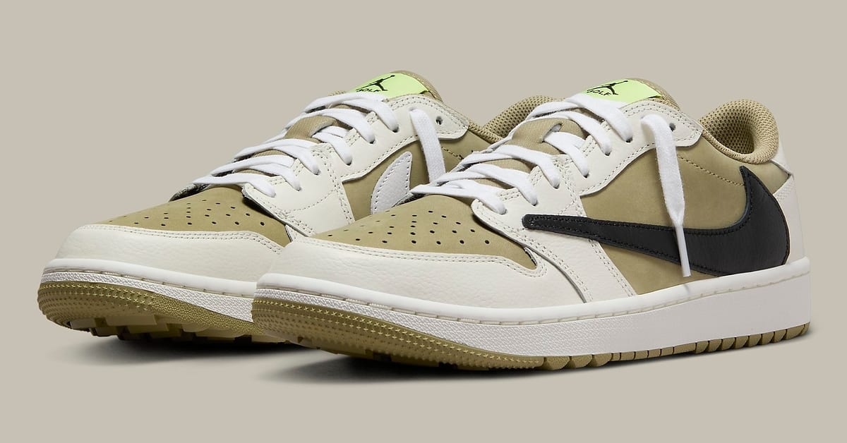 Travis Scott x Air Jordan 1 Low Golf – 6.0 EVA Sneakers New Air Jordan 1 Low Golf Travis Scott Neutral Olive 2023  main image 2