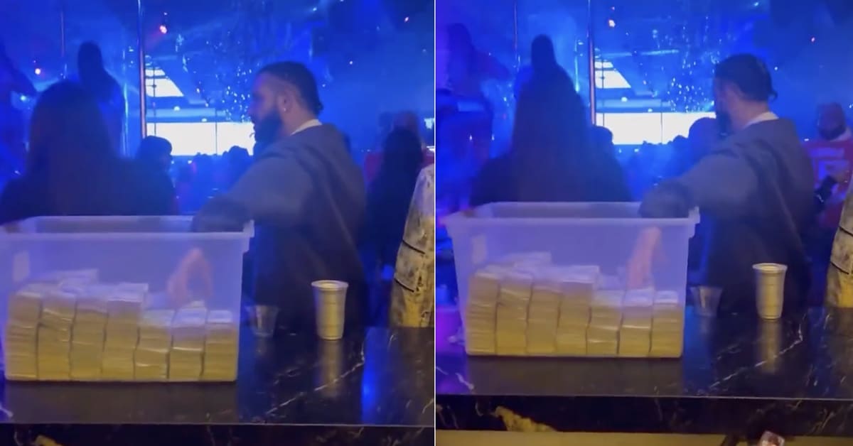 Drake Pulled Up to Atlanta Strip Club With $250,000 in a Large Plastic Bin