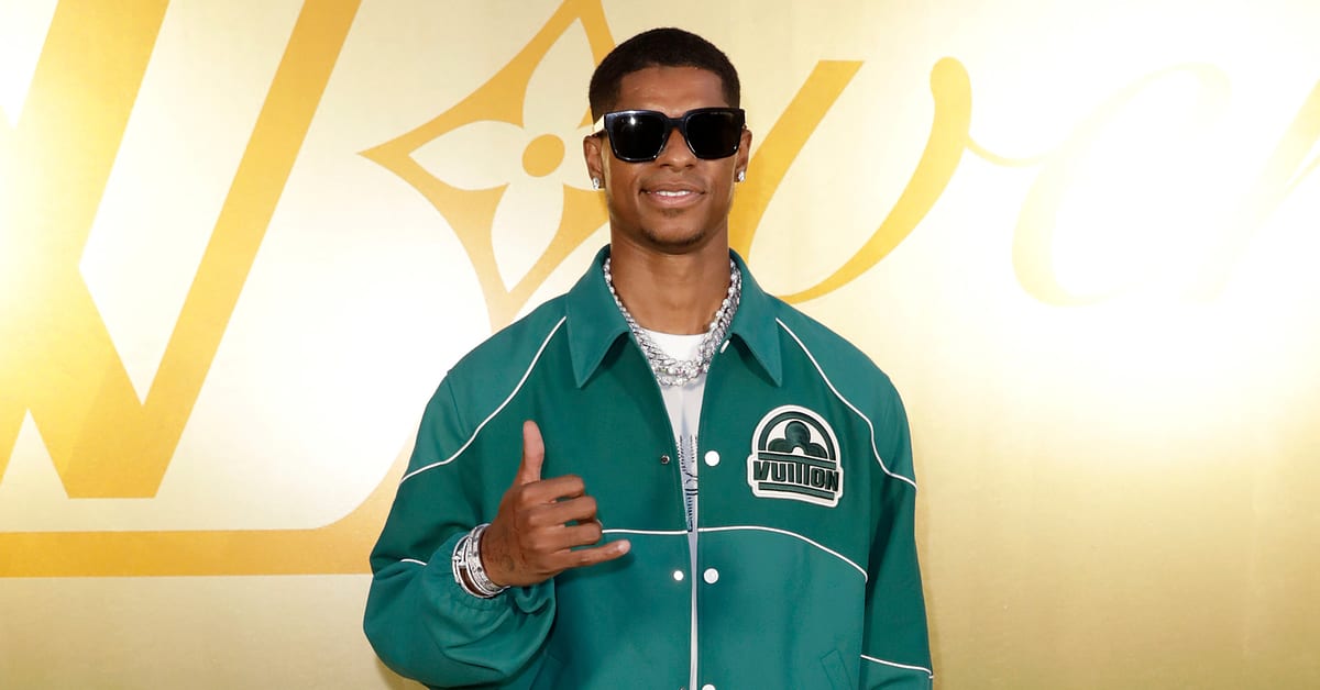 Marcus Rashford Rocks Green Jacket at Louis Vuitton's Spring-Summer '24 ...