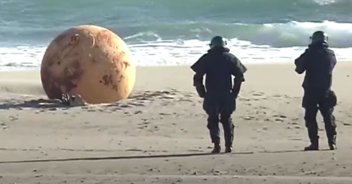 Mysterious Metal Sphere Causes Confusion After Washing Ashore in Japan