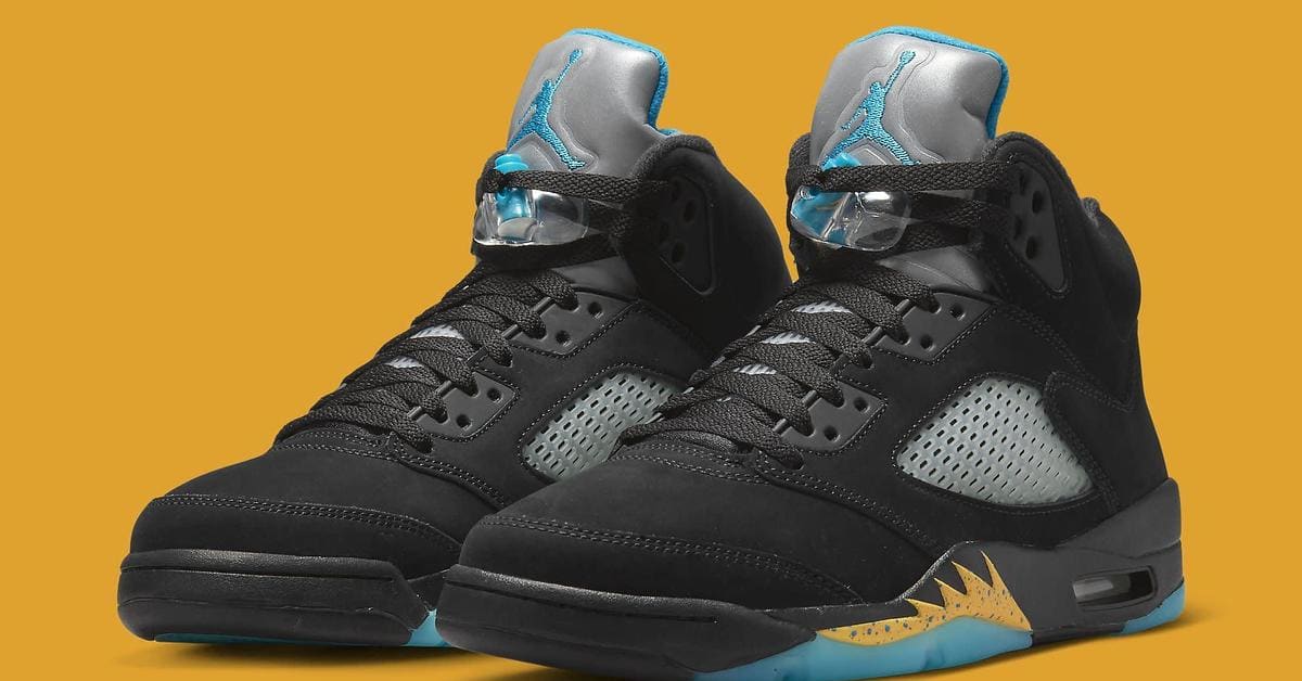 Yellow and black jordan 5 on sale