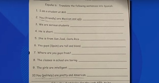 School District Apologizes for Spanish Assignment Deemed Racist