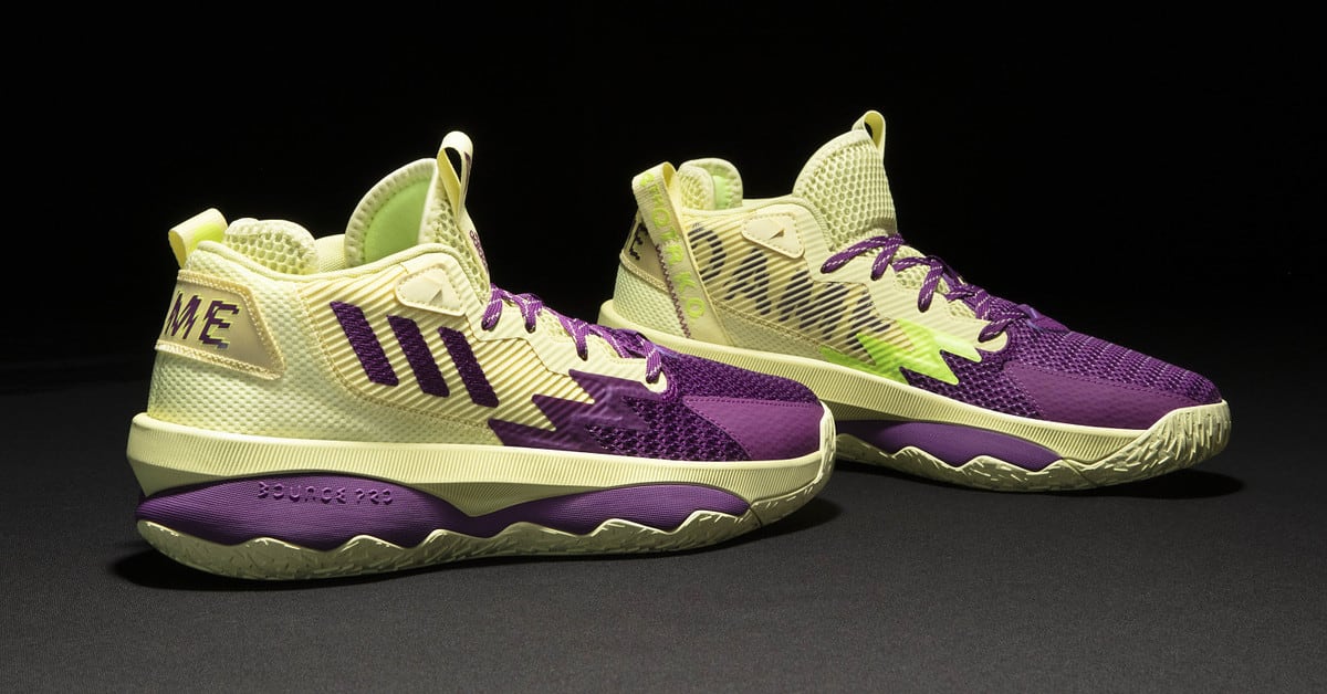 Adidas Dame 8 Lillard Basketball Shoes Mens Sz 13 Purple Yellow S-1524 Sporty ADIDAS DAME 8  main image 2