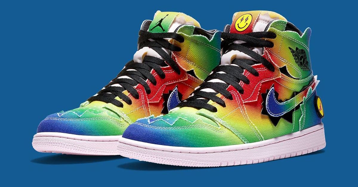 Rainbow air jordan 1 top