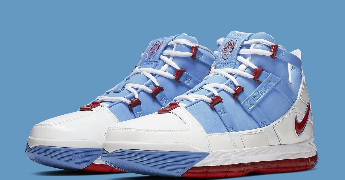 Nike LeBron 3 Retro Houston All-Star University Blue White AO2434-400 Mens 11.5 Nike Zoom Lebron III QS  main image 4