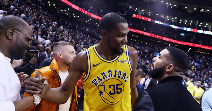 Buddies Drake and KD Provided the Most Awkward NBA Moment of the Week
