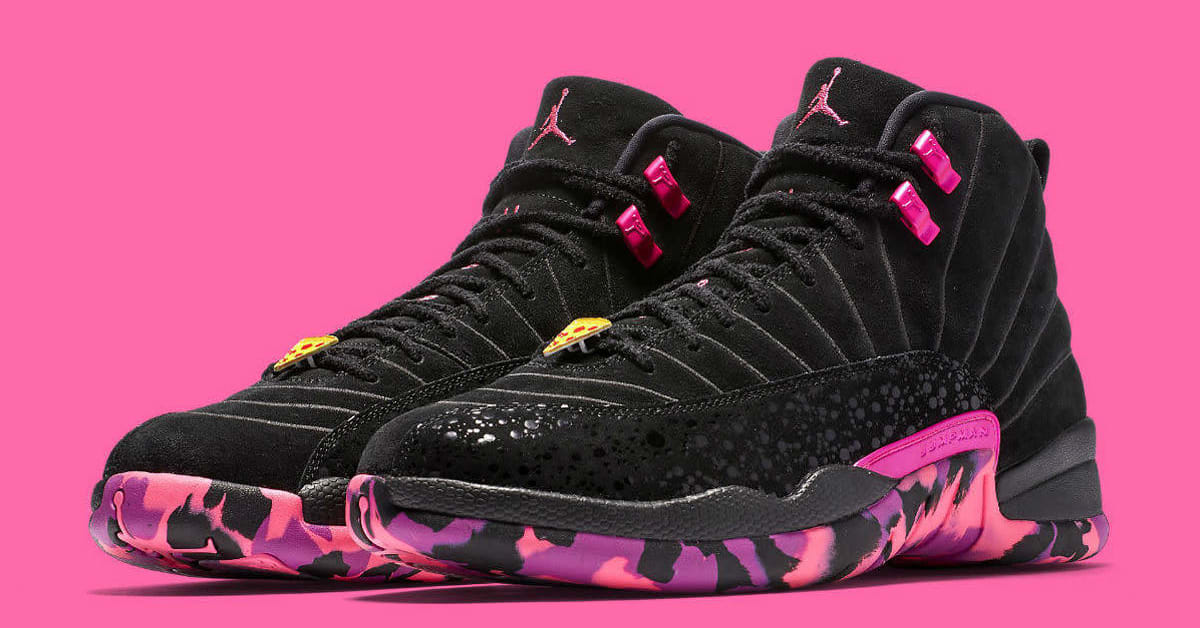 Black and pink 12 jordans best sale