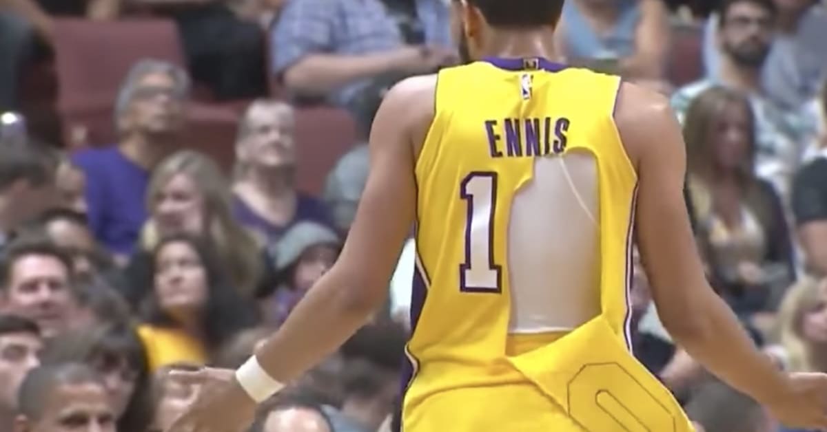 Nike NBA Jersey Ripped During Pre-Season Game