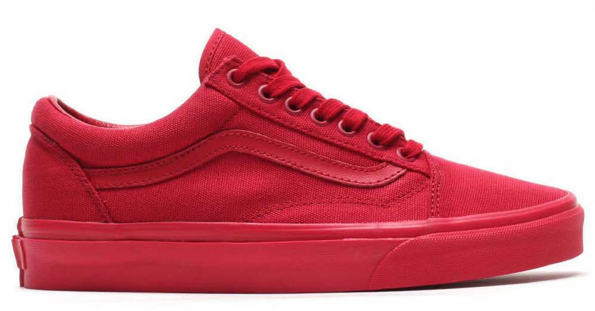 Low top all red vans shop