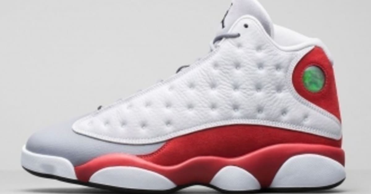 Jordan 13 red and white grey sales