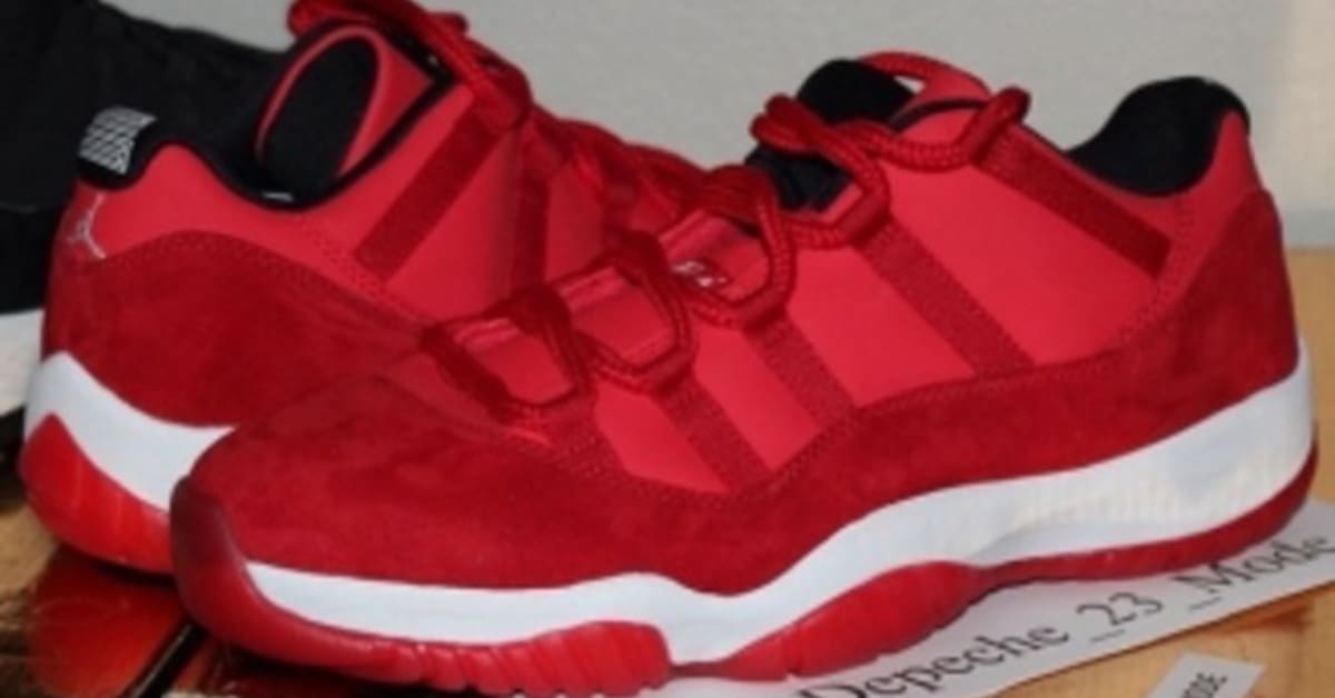 Jordan 11 suede red cheap
