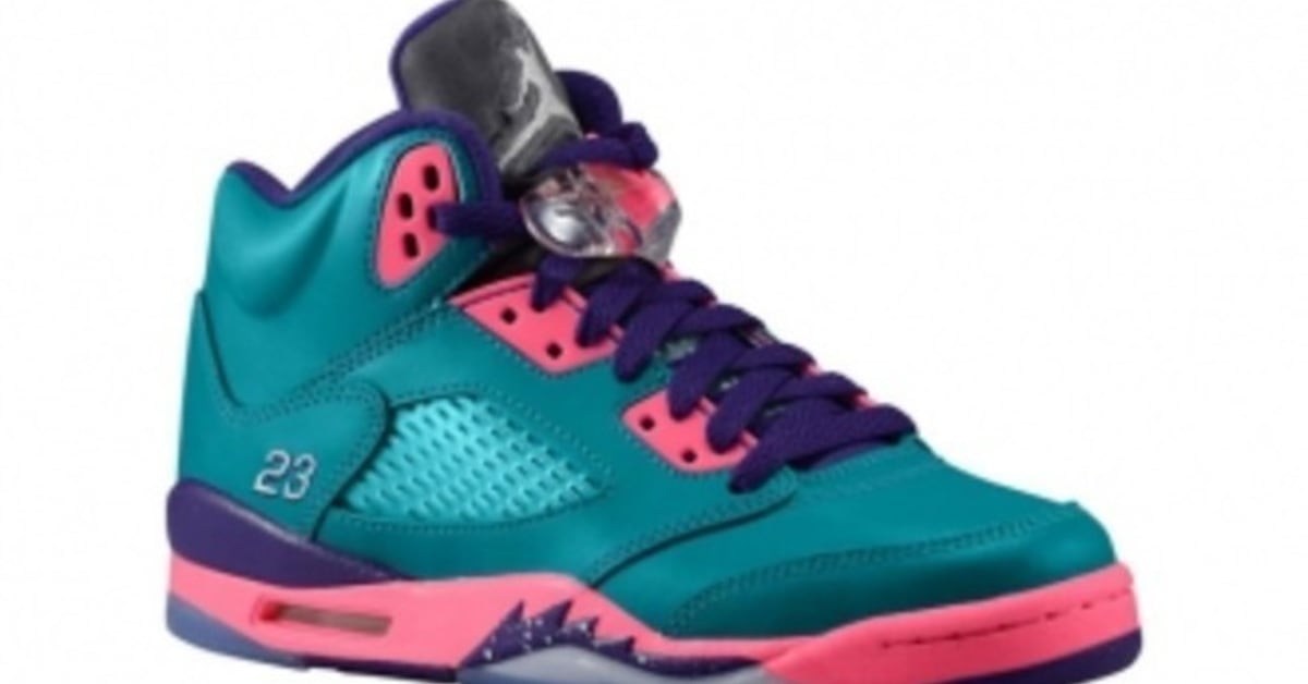 Release Date Air Jordan 5 Retro GS Teal Pink Purple