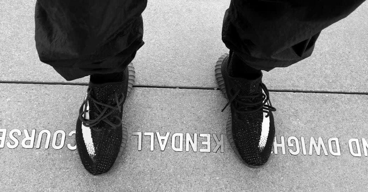 Yeezy black and white stripe top