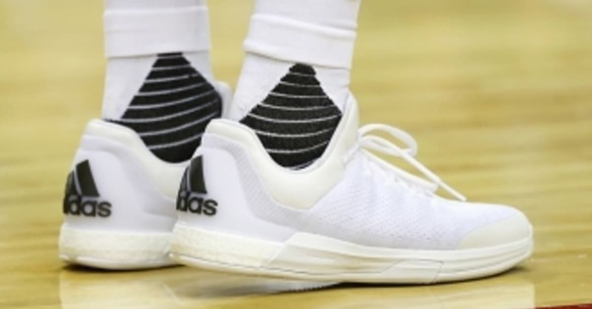 SoleWatch James Harden Laces Up All White Boosts In Second adidas Outing