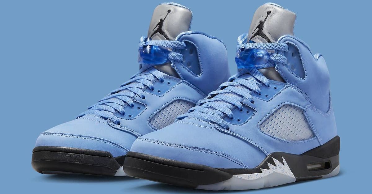 Baby blue jordan 5 deals
