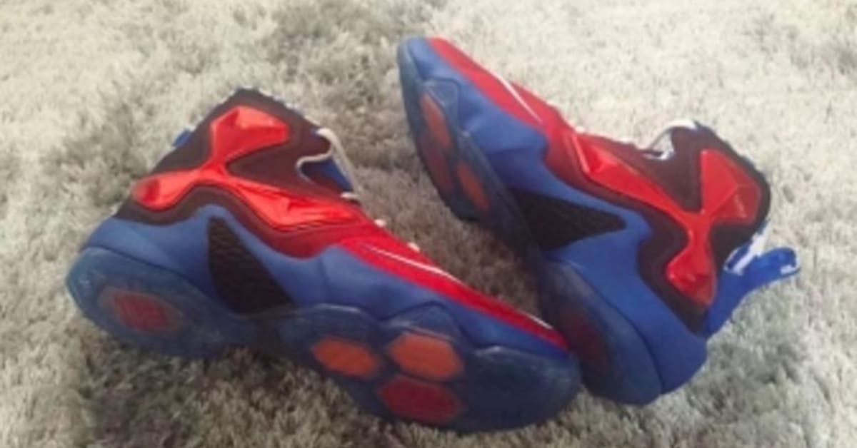 Lebron 13 red white and blue online