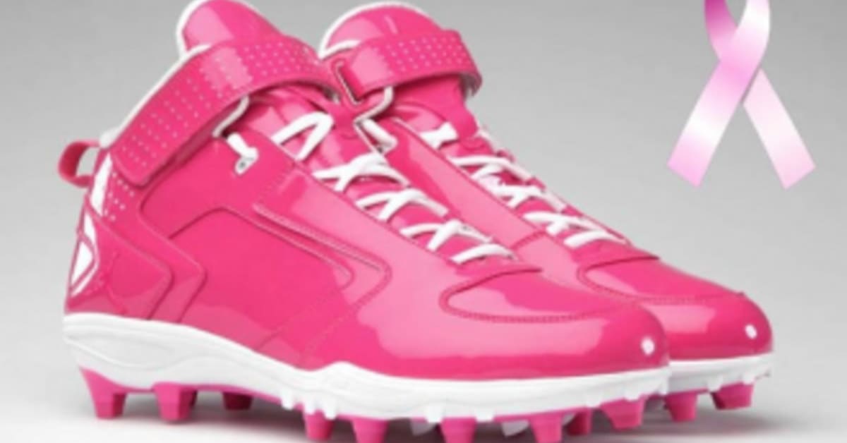 Breast cancer awareness football cleats sales