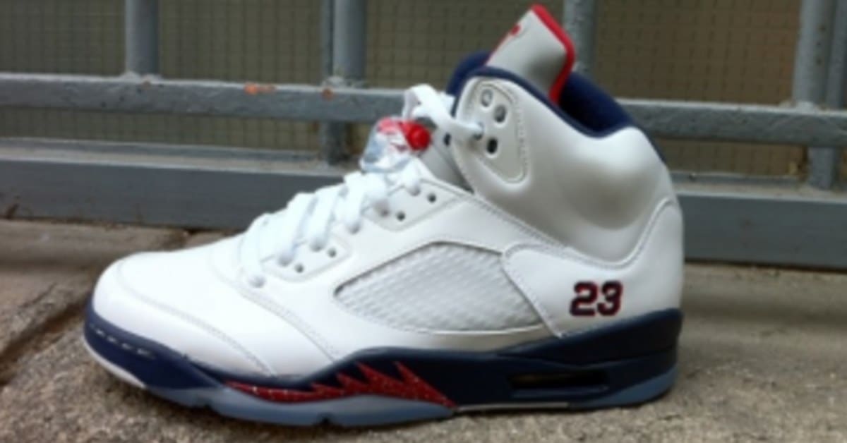 jordan retro 5 white red pink